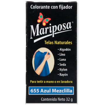 Imagen de COLORANTE AZUL MEZCLILLA 655 C/32 GR PASTILLA MARIPOSA 10655