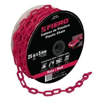 Imagen de D 1 CADENA DE PLASTICO DE 5MM ROJA FIERO CAPL-5R