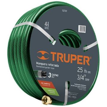 Imagen de D 5 MANGUERA 25 M 3/4 PULG REFORZADA 3 CAPAS TRUPER MAN-25X3/4R