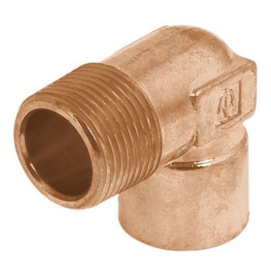 Imagen de CODO 90 LATON COBRIZADO ROSCA EXTERNA 1/2 PULG FOSET CC-511