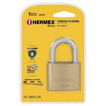 Imagen de CANDADO DE HIERRO 40 MM BLISTER  BASIC HERMEX CHB-40P