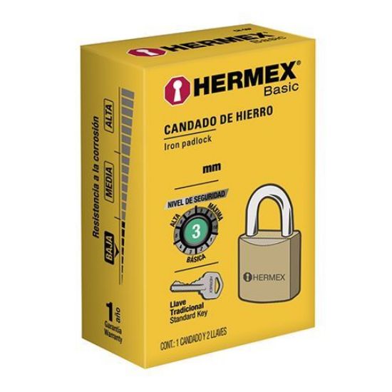 Imagen de CANDADO DE HIERRO 38MM EN CAJA HERMEX CH-38