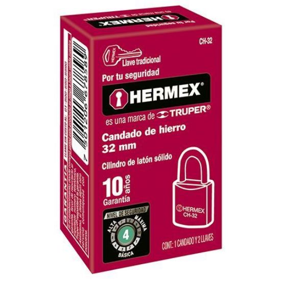 Imagen de CANDADOS DE HIERRO 32MM GANCHO STD HERMEX CH-32