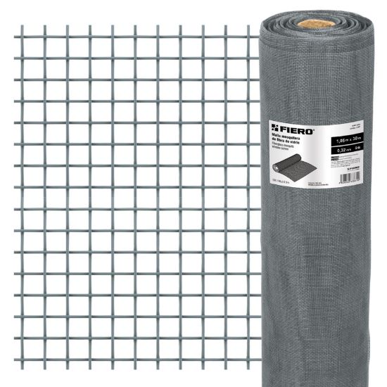 Imagen de MALLA MOSQUITERA,F/VIDRIO, GRIS,1.05X30M FIERO TEMO-10FG