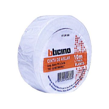 Imagen de CINTA DE AISLAR COLOR BLANCO 19MM X 10 M BTICINO LDF10BR