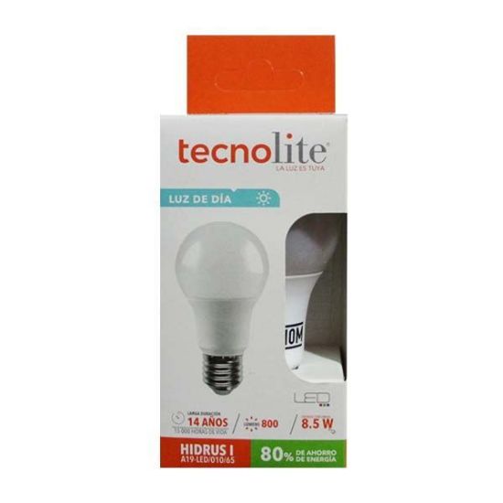 Imagen de D 1 FOCO LED 8.5 W  A19 LUZ DE DIA TECNO LITE A19-L