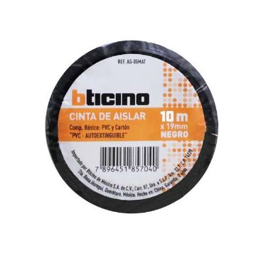 Imagen de CINTA DE AISLAR NEGRA 19MM X 10 M BTICINO AG-10MAT