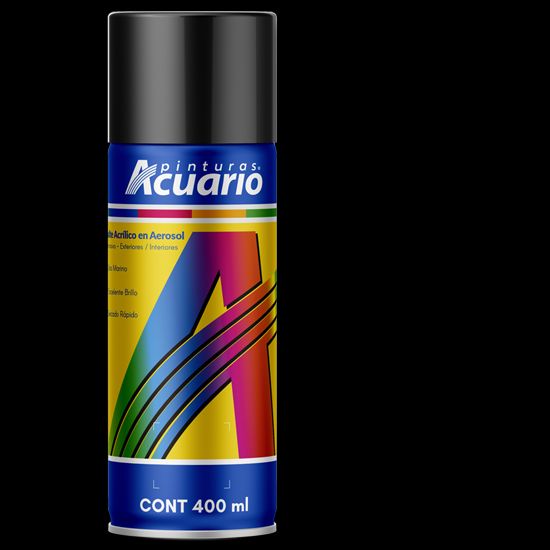 Imagen de ESMALTE NEGRO SATINADO (SEMI MATE) AEROSOL ACUARIO AA75105